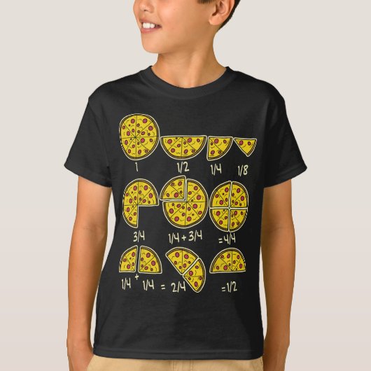 Pizza Salami Cheese Quick Wiskunde Fractions Wisku T-shirt (Voorkant)