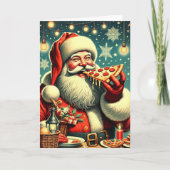  Pizza Santa Claus Feestdagen Kaart (Voorkant)