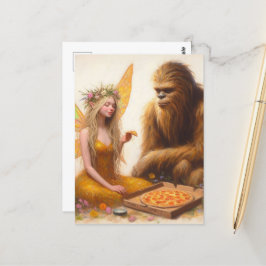 Pizza Sasquatch en de fee Briefkaart