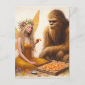 Pizza Sasquatch en de fee Briefkaart (Voorkant)