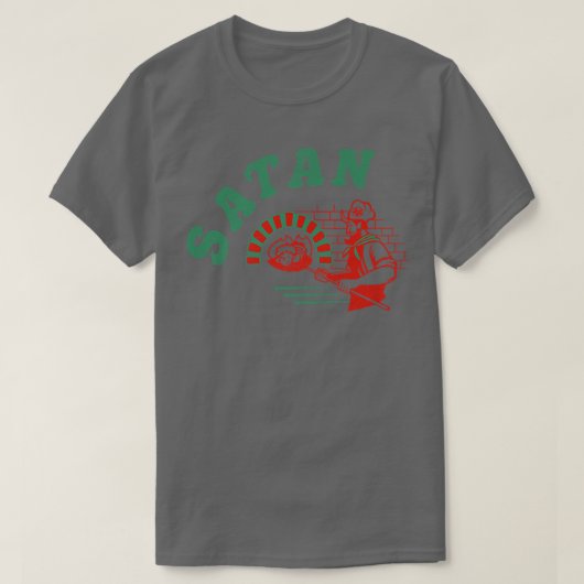 Pizza Satan Occult Punk Gothic Baphomet Devil Blac T-shirt (Design voorkant)