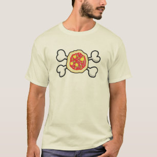 pizza Schedel en gekruiste botten T-shirt