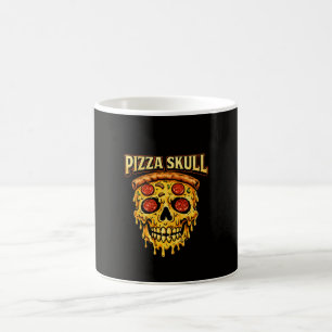 Pizza Schedel Vintage Donkere Humor Etenliefhebber Koffiemok
