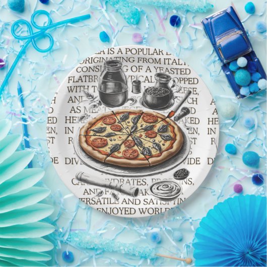Pizza schets van CallisC Arts Papieren Bordje (Feest)