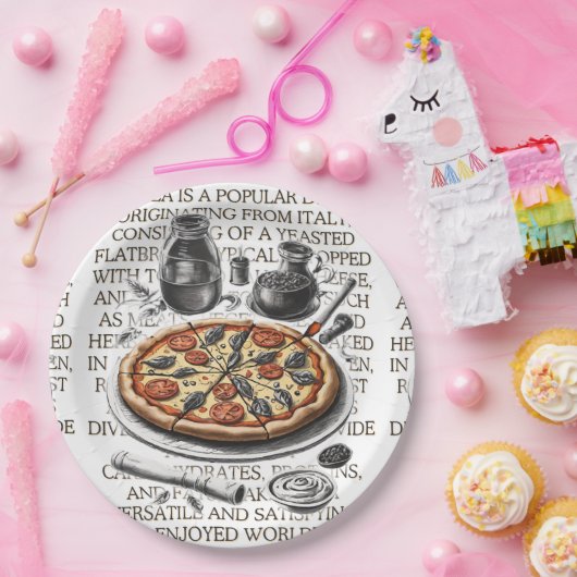 Pizza  schets van CallisC Arts Papieren Bordje (Feest)
