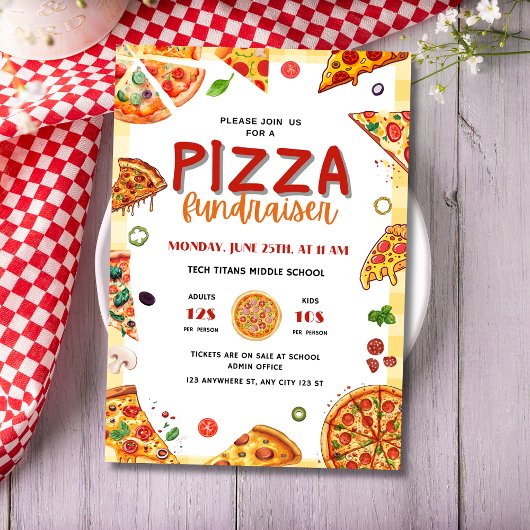 Pizza School Goededoelen Fondsenwerving Pizza Dine Flyer