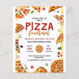 Pizza School Goededoelen Fondsenwerving Pizza Dine Flyer