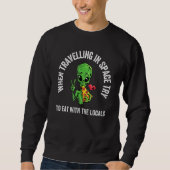 Pizza Science Fiction Outer Space Friendly Alien Trui (Voorkant)