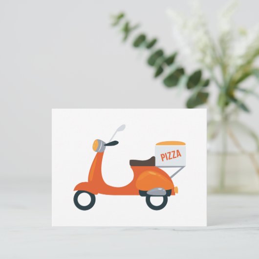 Pizza Scooter Briefkaart (Staand voorkant)