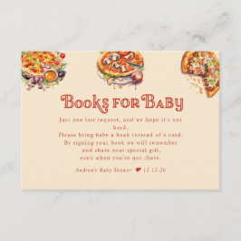 pizza | Segment | Boeken voor Baby Baby shower Informatiekaartje