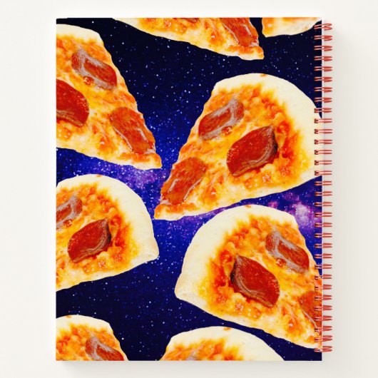 Pizza-segmenten in ruimte - Aangepaste grootte en Notitieboek (Achterkant)