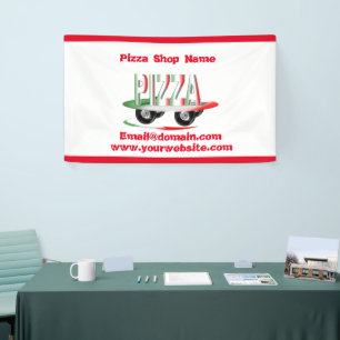Pizza-service, rode groene, gepersonaliseerde bann spandoek
