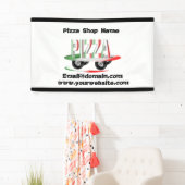 Pizza-service, rode groene, gepersonaliseerde bann spandoek (Insitu)