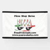 Pizza-service, rode groene, gepersonaliseerde bann spandoek (Horizontaal)