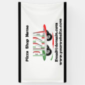 Pizza-service, rode groene, gepersonaliseerde bann spandoek (Verticaal)