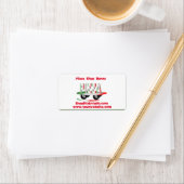 Pizza-service, rood groen, gepersonaliseerd etiket (Insitu)