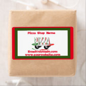 Pizza-service, rood groen, gepersonaliseerd etiket (Insitu)