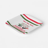 Pizza-service, rood groen, gepersonaliseerd papier papieren bordje (Gebogen)