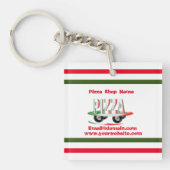Pizza-service, rood groen, gepersonaliseerd sleutelhanger (voorkant)