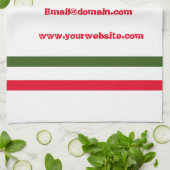 Pizza-service, rood groen, gepersonaliseerd theedoek (Gevouwen)