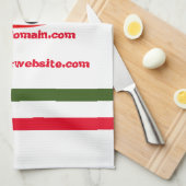 Pizza-service, rood groen, gepersonaliseerd theedoek (Quarter Fold)