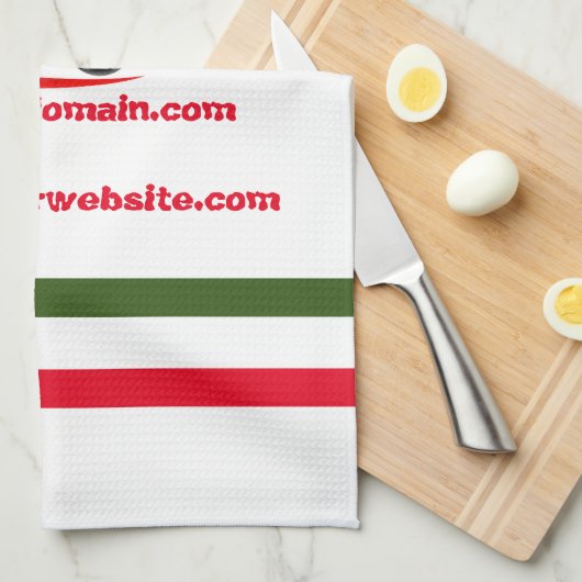 Pizza-service, rood groen, gepersonaliseerd theedoek (Quarter Fold)