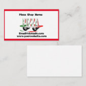 Pizza-service, rood groen visitekaartje (Voorkant / Achterkant)