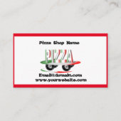 Pizza-service, rood groen visitekaartje (Voorkant)