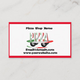 Pizza-service, rood groen visitekaartje