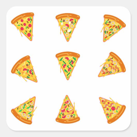 Pizza Set Pack: Heerlijke deals en bundels Vierkante Sticker (Voorkant)