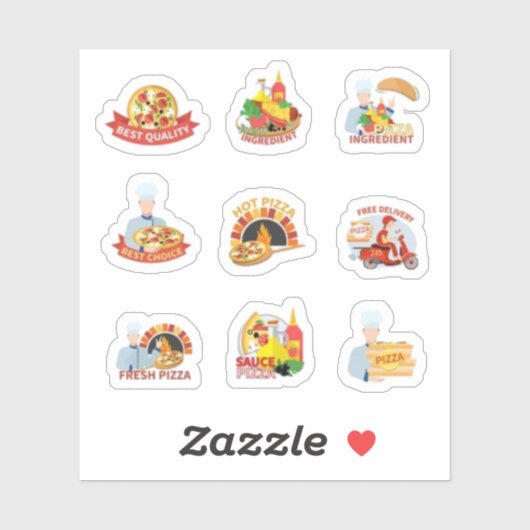 Pizza-set Sticker (Vel)