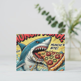 Pizza Shark Munch Munch Briefkaart