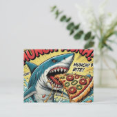 Pizza Shark Munch Munch Briefkaart (Staand voorkant)