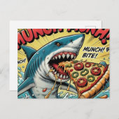 Pizza Shark Munch Munch Briefkaart (Voorkant / Achterkant)