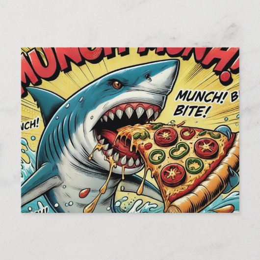 Pizza Shark Munch Munch Briefkaart (Voorkant)