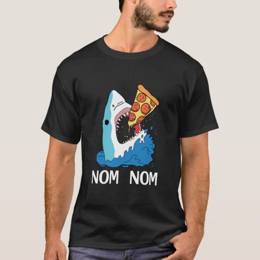 Pizza Shark Pizzaholic Foodie T-shirt (Voorkant)