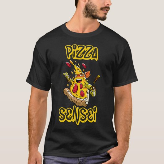 Pizza Shirt Pizza Sensei Grappig Karate Pizza Lief (Voorkant)