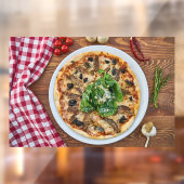 Pizza Shop Dish Italiaanse Food Red Tablecloth Raamsticker (Vel 2)