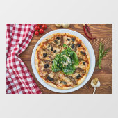 Pizza Shop Dish Italiaanse Food Red Tablecloth Raamsticker (Vel)