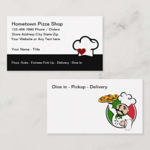 Pizza Shop Italiaans Restaurant Visitekaartje