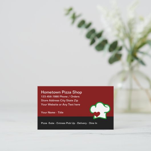 Pizza Shop Italiaans Restaurant Visitekaartje (Staand voorkant)