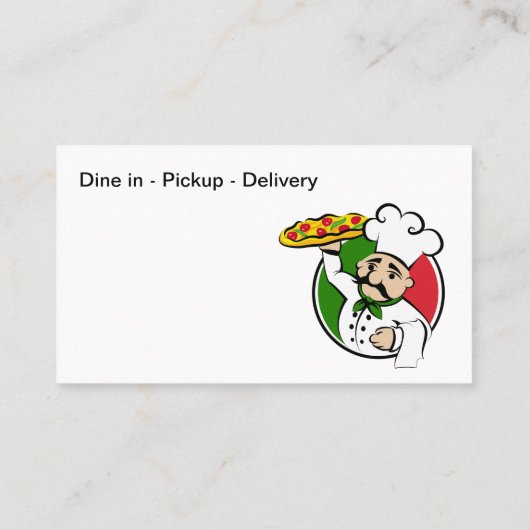 Pizza Shop Italiaans Restaurant Visitekaartje (Achterkant)