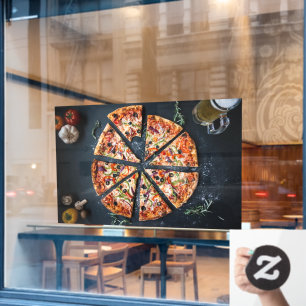 Pizza Shop Italiaanse Thuisgemaakte Kaas Korst  Raamsticker