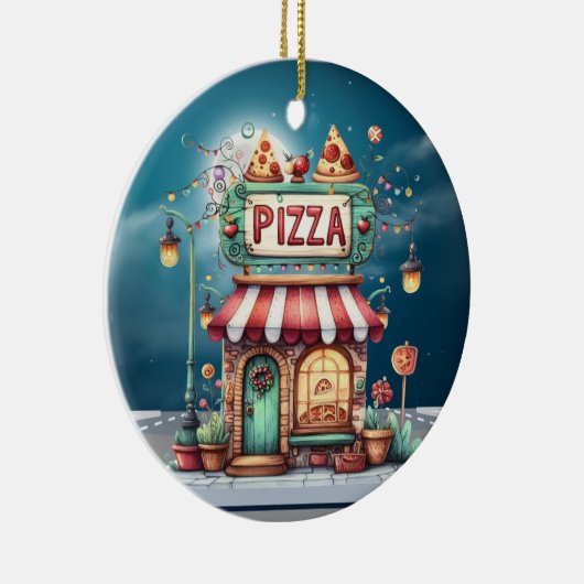 PIZZA Shop Keramisch Ornament (Rechts)