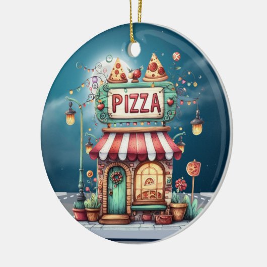 PIZZA Shop Keramisch Ornament (Links)