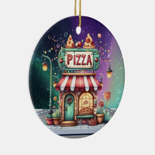 PIZZA Shop Keramisch Ornament (Rechts)