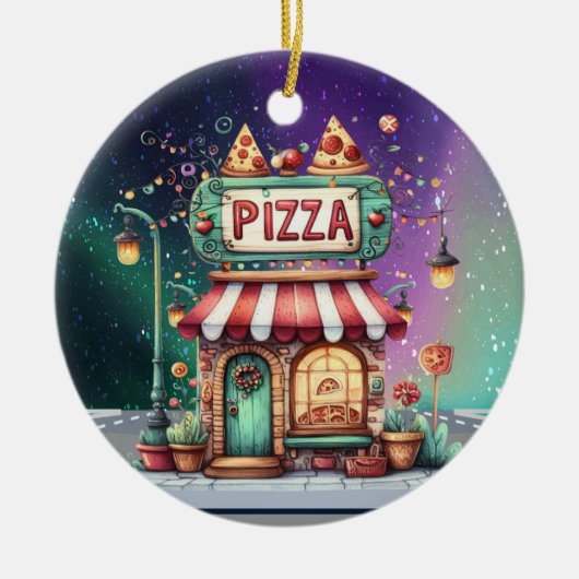 PIZZA Shop Keramisch Ornament (Voorkant)
