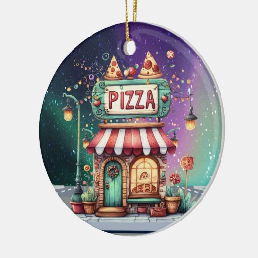 PIZZA Shop Keramisch Ornament (Links)