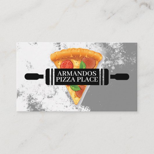 Pizza Shop Logo | Restaurant Visitekaartje (Voorkant)