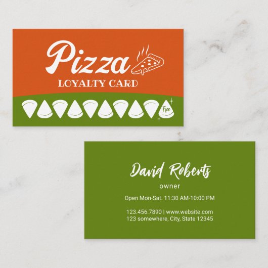 Pizza Shop Pasta Restaurant Loyalty Punch (Voorkant / Achterkant)